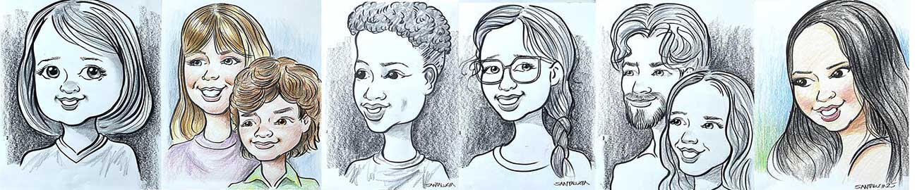 Montreal Caricature Artist samples of cute caricatures Montreal Caricature Artist