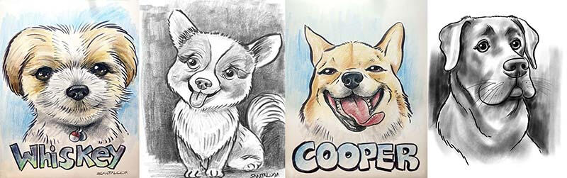 Pet Caricatures And Pet Portraits Pet Caricature artist
