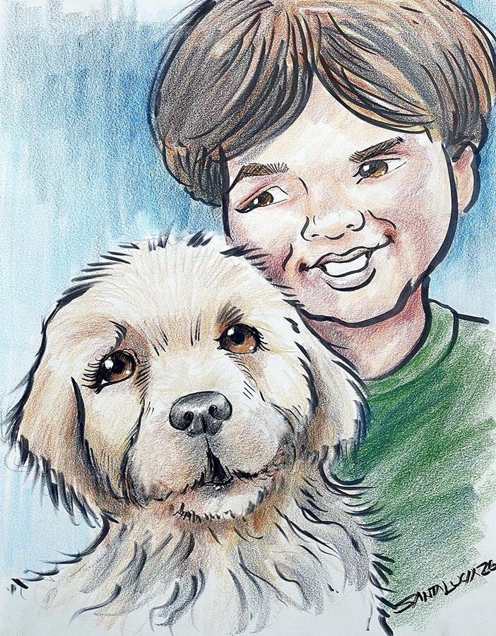 Live Pet Caricature Live Dog Portrait artist