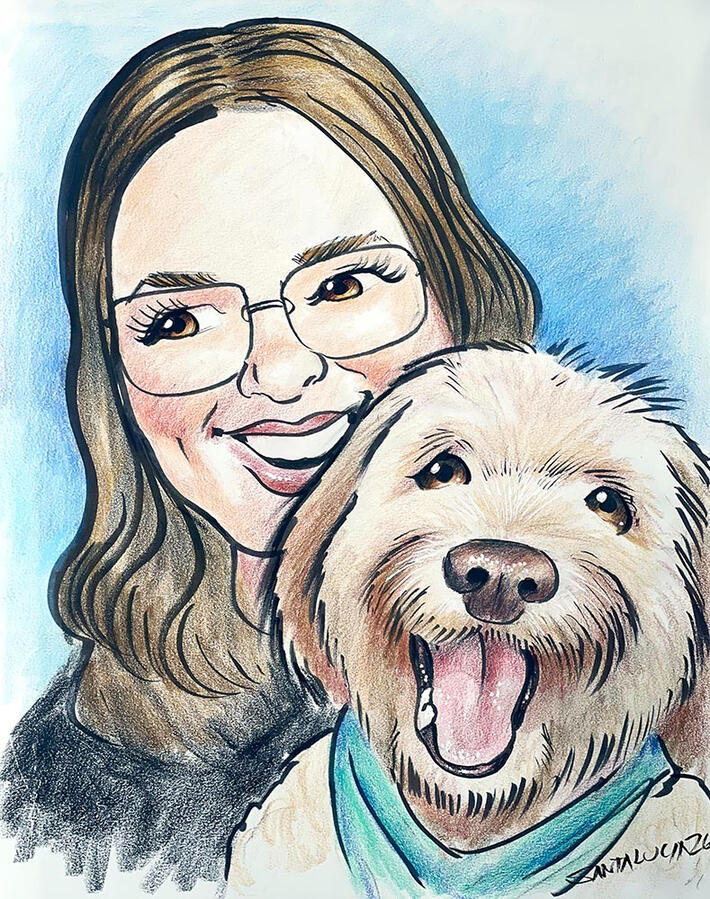 Live Dog Caricature art